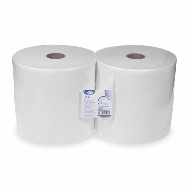 Průmyslová utěrka (PAP FSC Mix) 2vrstvá bílá Ø27cm 26cm x 304m [2 ks]