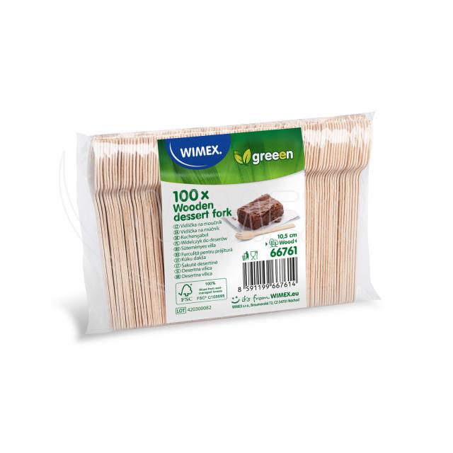 Vidlička na moučník (dřevo FSC 100%) 10,5cm [100 ks]