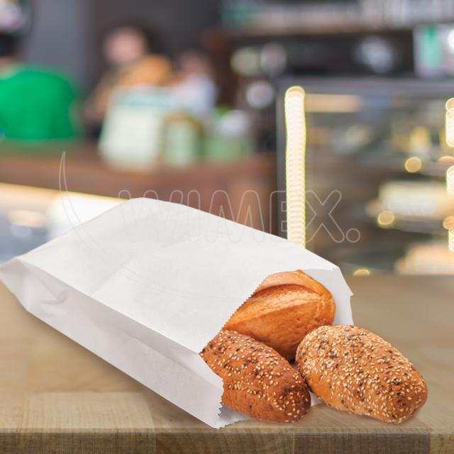Papírový sáček s bočním skladem bílý 14+7 x 32 cm `2kg` [1000 ks]
