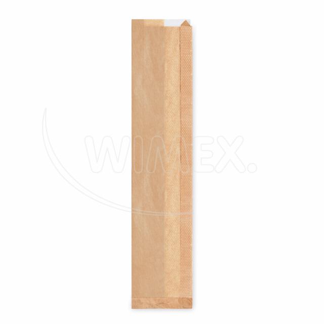 Papierové vrecko s okienkom 8cm 12+5 x 59 cm `Baguette` [1000 ks]