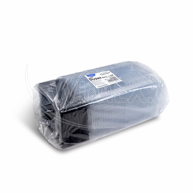 Miska na Sushi + víčko (PP/rPET) černá + průhledné 165 x 118 x 45 mm [50 sad]