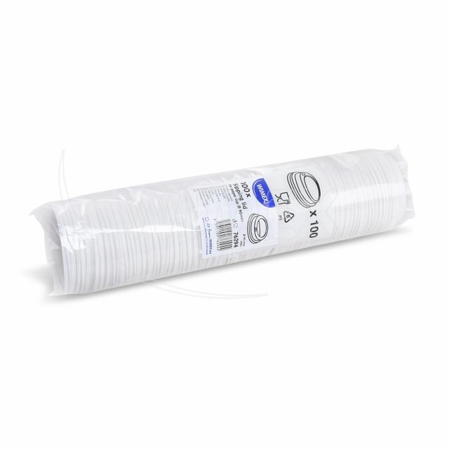 Víčko vypouklé (PS) bílé pro kelímek Ø90mm [100 ks]