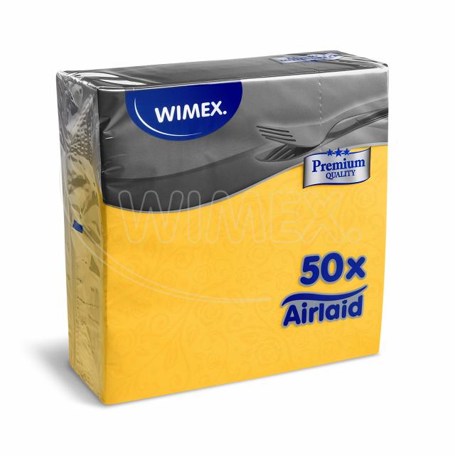 Ubrousek (PAP-Airlaid FSC Mix) PREMIUM Dekor-R žlutý 40 x 40 cm [50 ks]