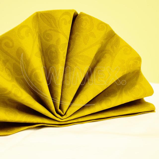 Ubrousek (PAP-Airlaid FSC Mix) PREMIUM Dekor-R žlutý 40 x 40 cm [50 ks]