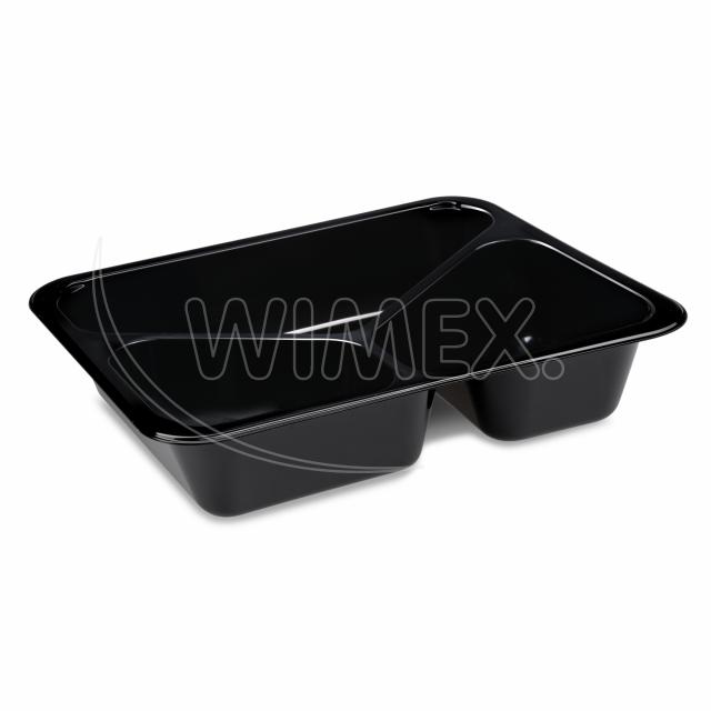 Menu misa (PP) Foodyboxx extra-pevná 3dielná čierna 227 x 178 x 49 mm [50 ks]